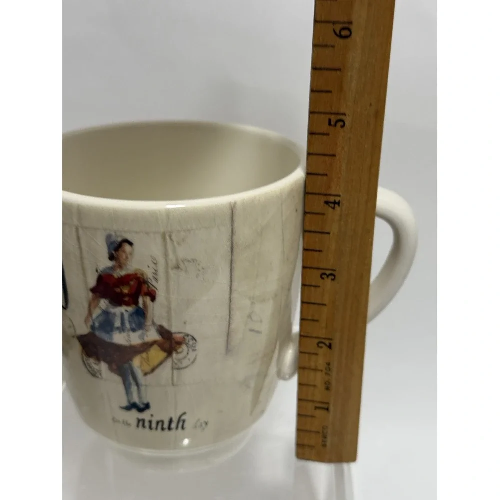 Williams Sonoma 12 Days of‎ Christmas Coffee Tea Mug Cup Day 9/ 10 Ladies Lords